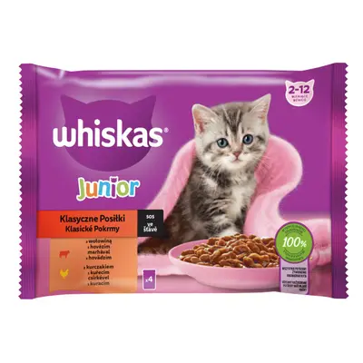 Whiskas Junior výběr krmiva pro kočky v kapsičkách - kuřecí, hovězí x g