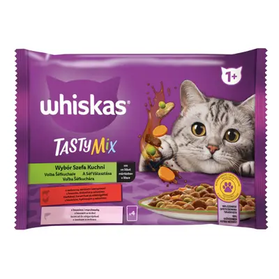 Whiskas Tasty Mix Chef's Choice výběr krmiva pro kočky v kapsičkách - hovězí, drůbež a losos x g