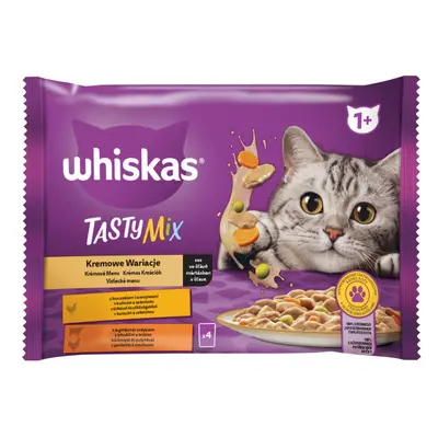 Whiskas Tasty Mix Creamy Creations výběr krmiva pro kočky v kapsičkách - kuřecí, zelenina a jehn