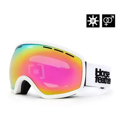 HORSEFEATHERS Snowboardové brýle Knox - white/mirror pink WHITE