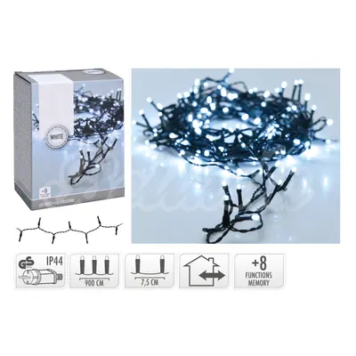 Bellusia Vánoční osvětlení řetěz 120 LED Studená bílá