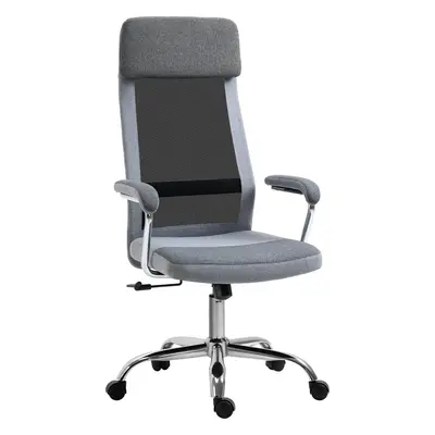 Vinsetto Kancelářská ergonomická židle 65x67x119-129 cm | světle šedá a černá