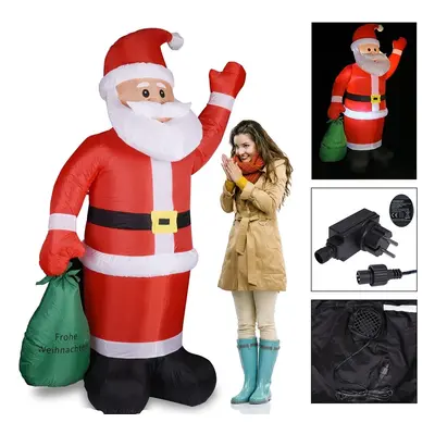 Goleto Nafukovací Santa Claus s LED osvětlením | 195 cm