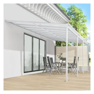 Zahradní hliníková pergola s polykarbonátem 6 x 3 m Goleto 6000W bílá