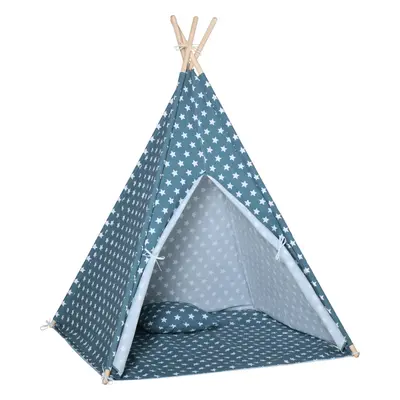 HOMCOM Dětský stan Teepee 120x120x155 cm | barva modrá