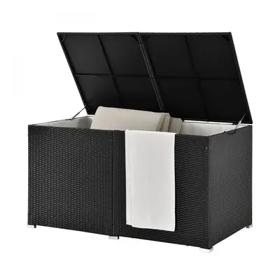 Goleto Úložný polyratanový box 145 x 82,5 x 79,5 cm | černý