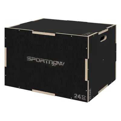 SPORTNOW Skákací dřevěný plyobox 3 v 1 | černý