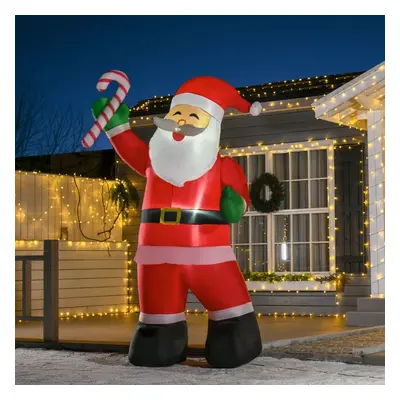 HOMCOM Nafukovací vánoční Santa Claus s LED osvětlením | 140x85x250 cm