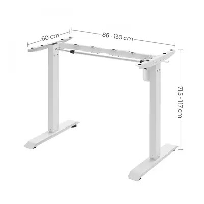 Goleto Výškově nastavitelný rám stolu | bílý