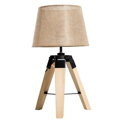 HOMCOM Stolní lampa ve vzhledu lnu 24x24x45 cm | béžová