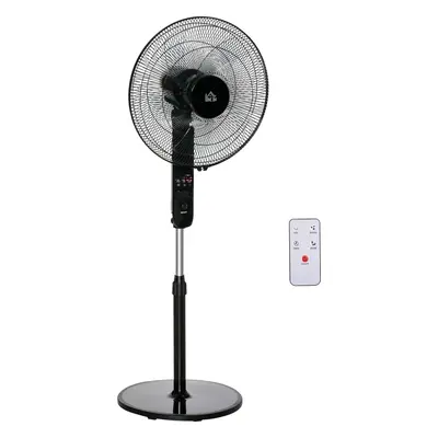 HOMCOM Výškově nastavitelný ventilátor 110-124 cm | černý