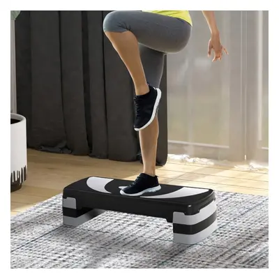 HOMCOM Stepper na aerobic 80x31x20 cm | černá + šedá