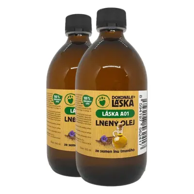 Dokonalá láska LÁSKA A01 Lněný olej s vitaminem E, 1000 ml