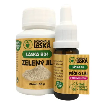 Dokonalá láska Péče o uši - zvýhodněný set - LÁSKA 04 +Zelený jíl, 50 g