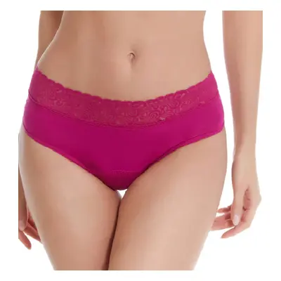 BODYLOK Menstruační kalhotky Krajka Hi-Waist růžová - silná menstruace Velikost: L