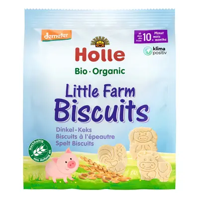 Holle Bio Little Farm špaldové sušenky se zvířátky pro děti od 10. měsíce, 100 g