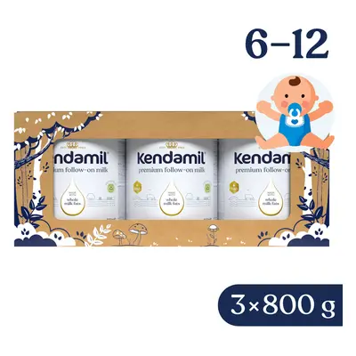 Kendamil Premium 2 HMO+ (3× 800 g), pohádkové balení s divadlem O třech prasátkách