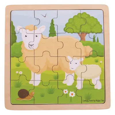 Bigjigs Toys puzzle - Ovečka s jehňátkem