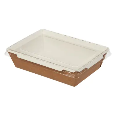 EcoPack Papírový box / miska EKO na salát 145x95x45 mm hnědý s transp. víčkem bal/50 ks Balení: 