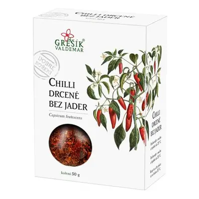 Valdemar Grešík - Natura s.r.o. Chilli drcené bez jader 50 g GREŠÍK Dobré koření