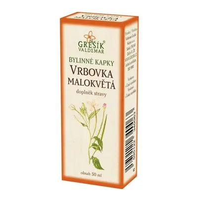 Valdemar Grešík - Natura s.r.o. Vrbovka kapky 50 ml GREŠÍK-Z-40% líh, Bylinné kapky