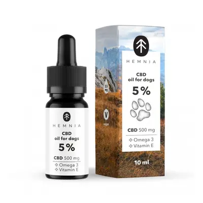 Hemnia CBD olej pro psy – 5 % CBD, 500 mg, 10 ml