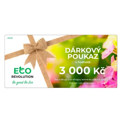 Dárkový poukaz EcoRevolution - 3 000 Kč Varianta poukazu: Elektronický poukaz