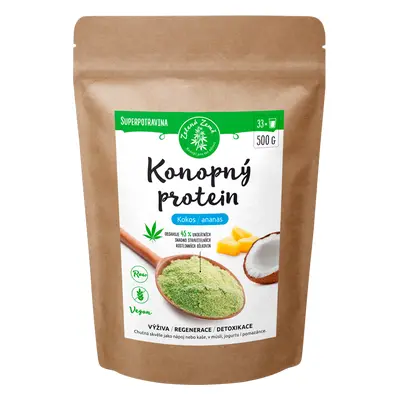 Zelená Země Konopný protein 500 g kokos s ananasem