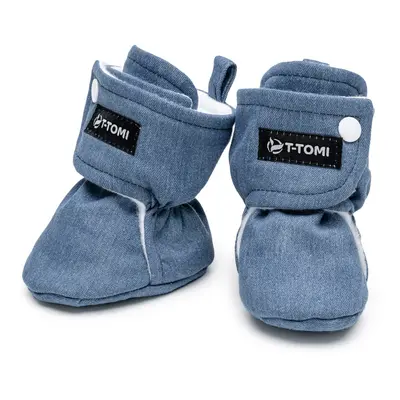 T-TOMI Capáčky Washed DENIM (6-9 měsíců)