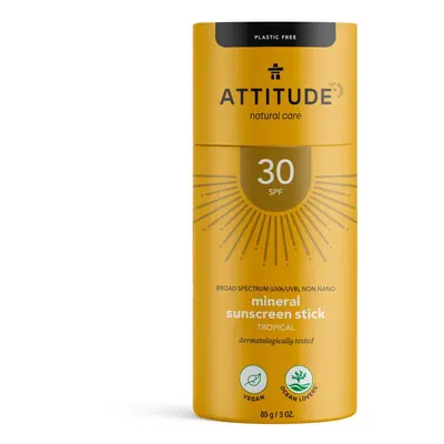 100% minerální ochranná tyčinka na celé tělo ATTITUDE (SPF 30) s vůní Tropical 85 g