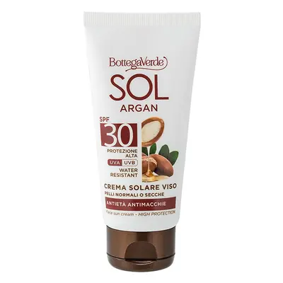 Bottega Verde SOL ARGAN Voděodolný opalovací krém na obličej SPF 30, 50 ml