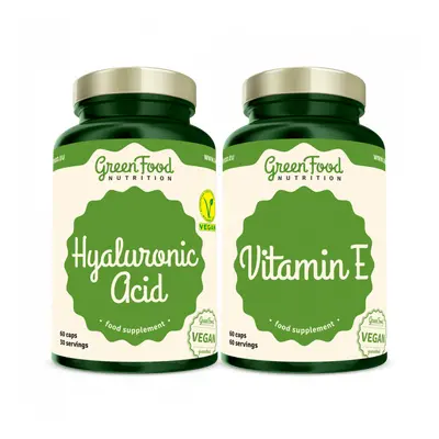 GreenFood Nutrition Kyselina Hyaluronová 60 kapslí + Vitamin E 60 kapslí