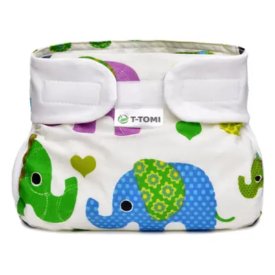 T-TOMI Ortopedické abdukční kalhotky - suchý zip, green elephants (5-9kg)