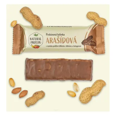 Natural Protein Proteinová tyčinka s kolagenem, arašídová, 50g