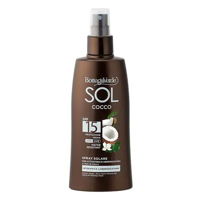 Bottega Verde SOL Voděodolný sprej na opalování SPF15 Kokos, 200ml