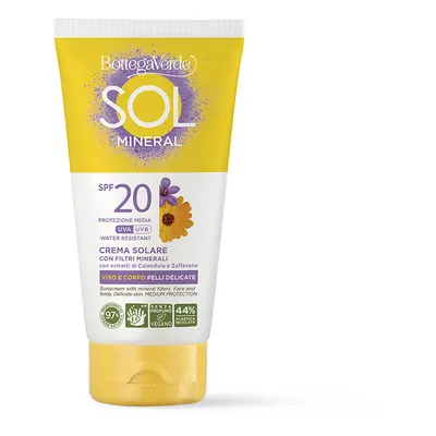 Bottega Verde SOL Voděodolný opalovací krém na obličej a tělo s minerálními filtry SPF20, 120ml