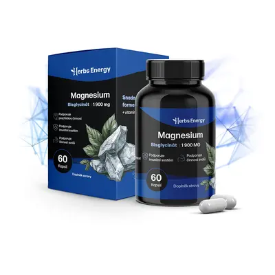 Herbs Energy Magnesium Bisglycinát 1900 mg, 60 kapslí