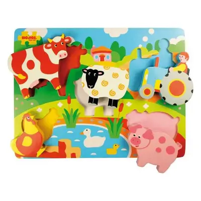 Bigjigs Toys Dřevěné vkládací puzzle Farma