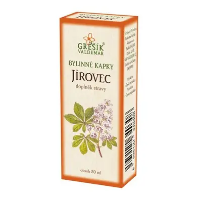 Valdemar Grešík - Natura s.r.o. Jírovec kapky 50 ml GREŠÍK-Z-40% líh, Bylinné kapky