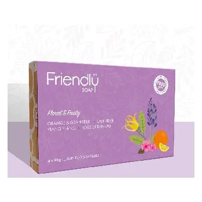 Friendly Soap přírodní mýdlo dárková sada mýdel Floral and Fruity 4x 95g