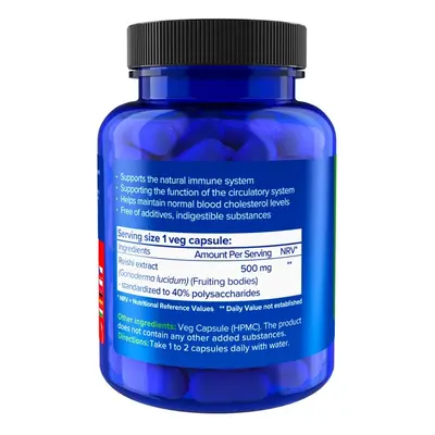 Natios Reishi Extract 500 mg, 40% polysacharidů, 90 kapslí