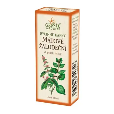 Valdemar Grešík - Natura s.r.o. Mátové žaludeční kapky 50 ml GREŠÍK-Z-35% líh, Bylinné kapky