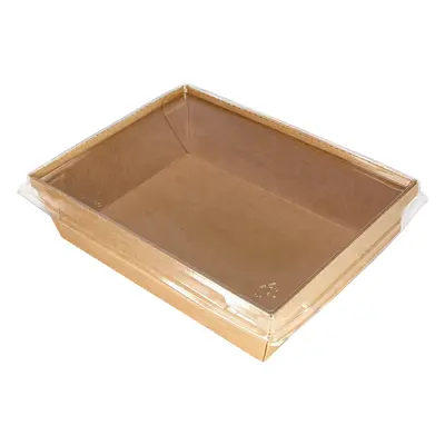 EcoPack Papírový box / miska EKO na salát 170x135x48 mm hnědý s transp. víčkem bal/50 ks Balení: