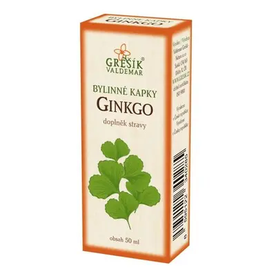 Valdemar Grešík - Natura s.r.o. Ginkgo kapky 50 ml GREŠÍK-Z-40% líh, Bylinné kapky