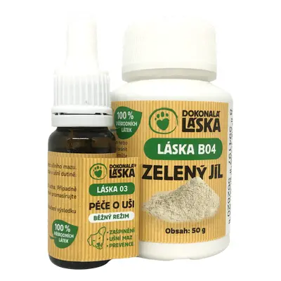 Dokonalá láska Péče o uši - zvýhodněný set - LÁSKA 03 +Zelený jíl, 50 g