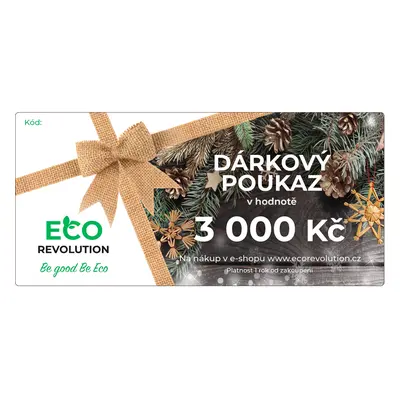 Dárkový poukaz EcoRevolution - 3 000 Kč Varianta poukazu: Elektronický poukaz