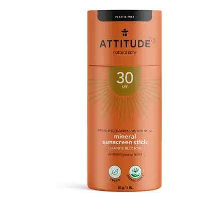 100% minerální ochranná tyčinka na celé tělo ATTITUDE (SPF 30) s vůní Orange Blossom 85 g