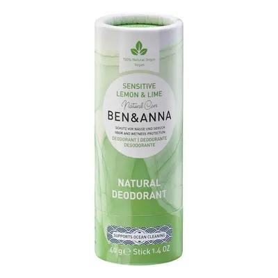 Ben & Anna Tuhý deodorant Sensitive - Citrón a limetka, 40 g