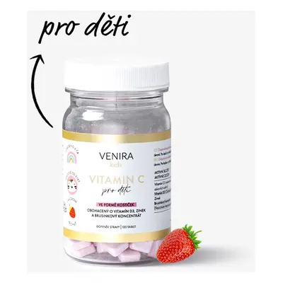 VENIRA vitamin C pro děti - jahoda, 120 kostiček