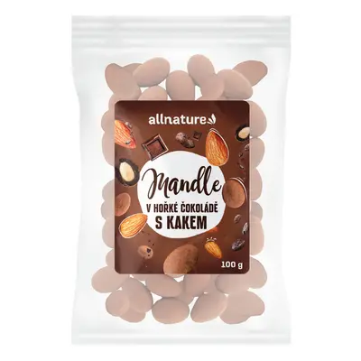 Allnature Mandle v čokoládě s kakaem, 100 g